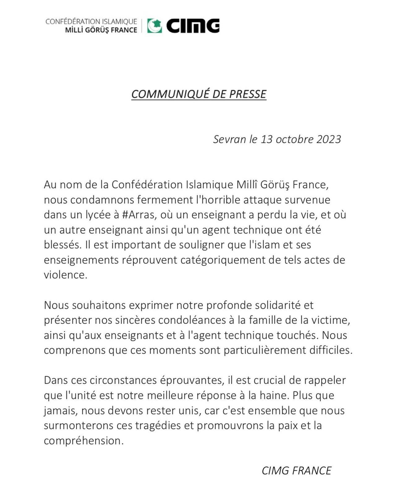 Communiqué de presse